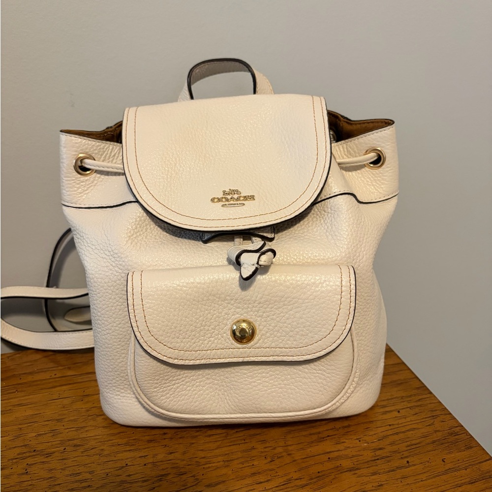 Coach Ivory Leather Backpack - Picture 4 of 4
